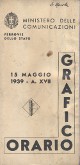 MINISTERO DELLE COMUNICAZIONI. FERROVIE DELLO STATO Orario grafico 15 maggio 1939 - A. XVII